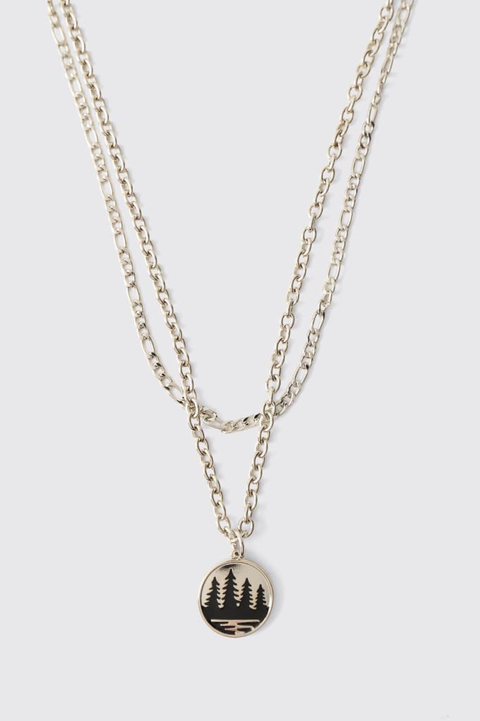 Gelaagde Ketting Met Boompendant | Silver
