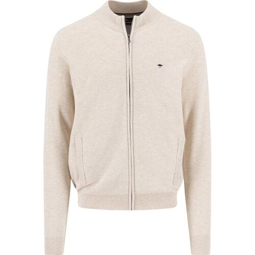 Fynch-Hatton Vest Full Zip Cotton Structure New Off White / male