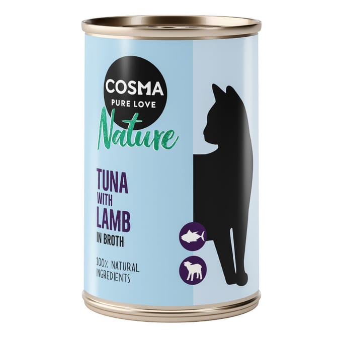 12x140g Tonijn met Lam Cosma Nature Kattenvoer