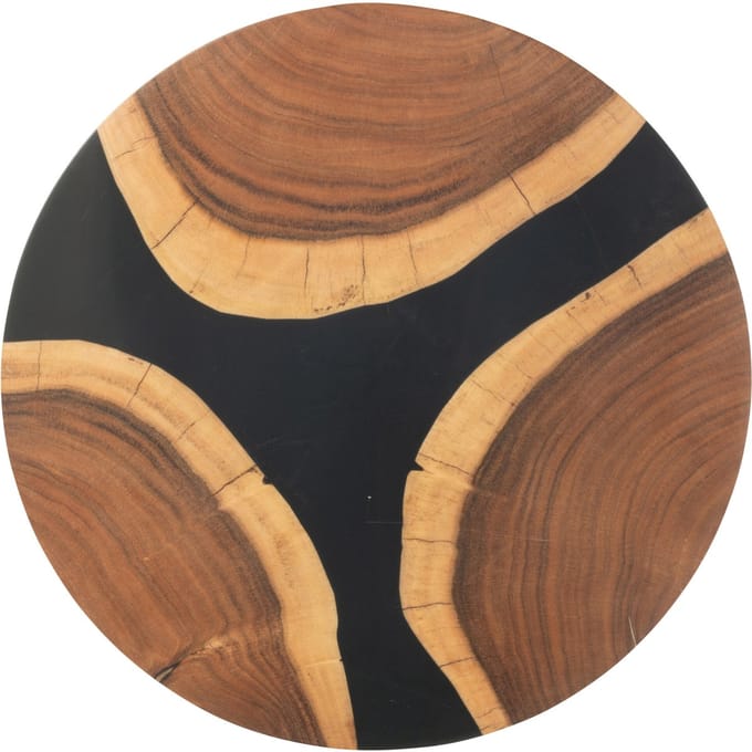 J-Line snijplank Rond - hout/epoxyhars - naturel/zwart