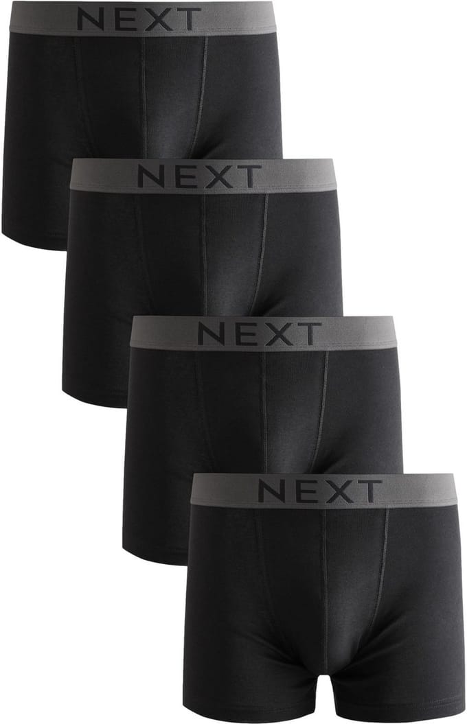 Next - Heren - Set van 4 boxershorts van 100% katoen - Zwart