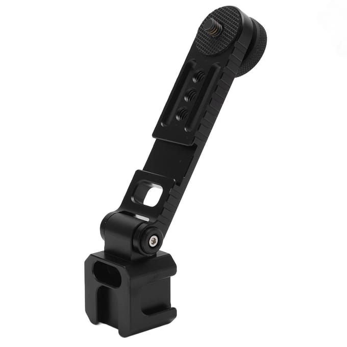 Drievoudige Cold Shoe Beugel Microfoonbevestiging Verlengbeugel voor Camerastabilisator met 1/4 Inch black