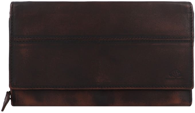 GREENBURRY portemonnee Destressed RV-Wallet RFID Teak Brown donkerbruin