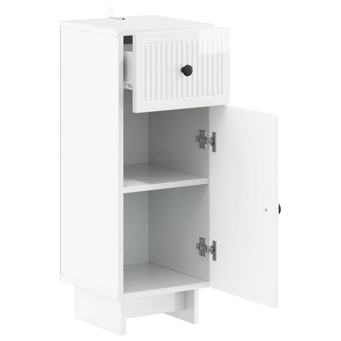 vidaXL - Badkamer - Opbergkast - EDE - Hoogglans - Wit - 30 - x - 31 - x - 80 - cm