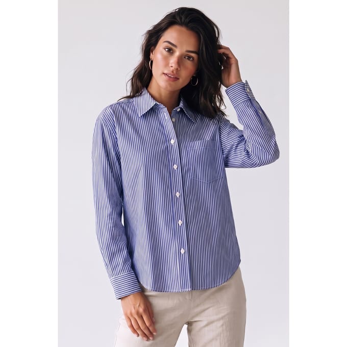 ARKET Ilassi Shirt New Blue Größe: 32 | Longsleeves Outlet | Damen | Blau