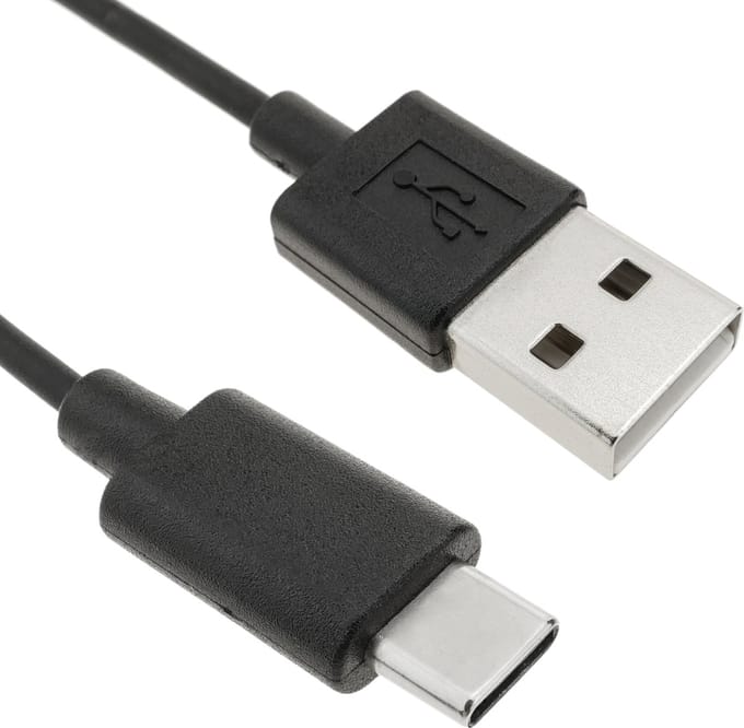 BeMatik - USB 2.0-kabel Type C mannelijk naar USB A mannelijk 2m