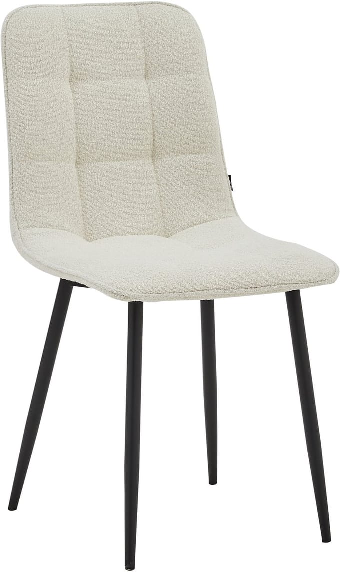 Colenis Bloqs Eetkamerstoel – Wit – Bouclé – Set van 2
