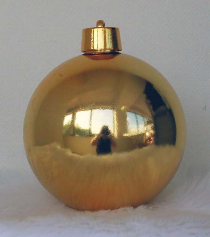 3 stuks 1 Onbreekbare kerstbal diameter 20 cm goud glanzend