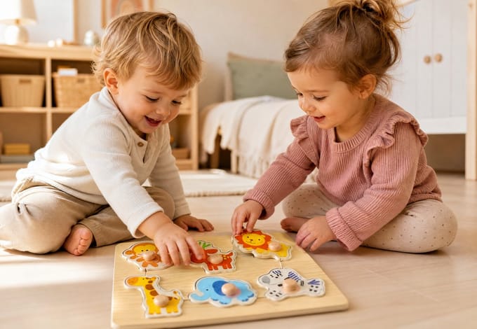 Easy grab houten puzzel - 8 st.