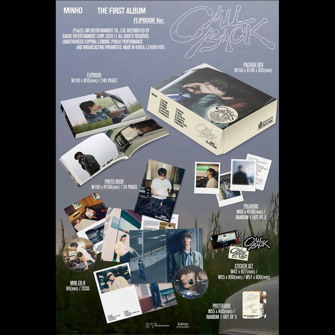 (Flipboek Versie.) MINHO(SHINee) CALL BACK Het 1e Album 1ea gray