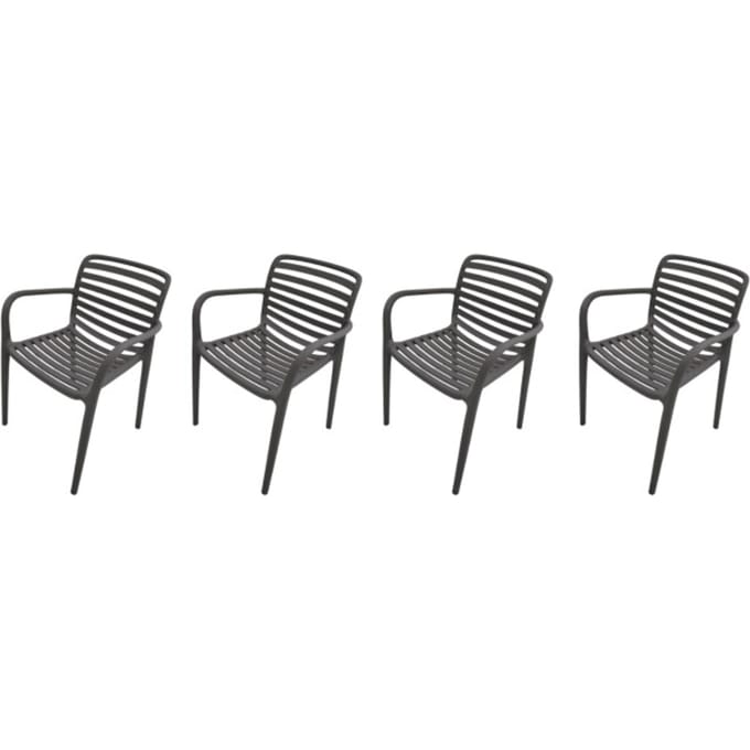 Garden Impressions Nantes tuinstoelen set van 4 – antraciet