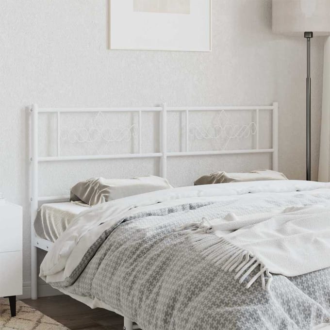 vidaXL Vervangend hoofdbord 120 cm metaal wit