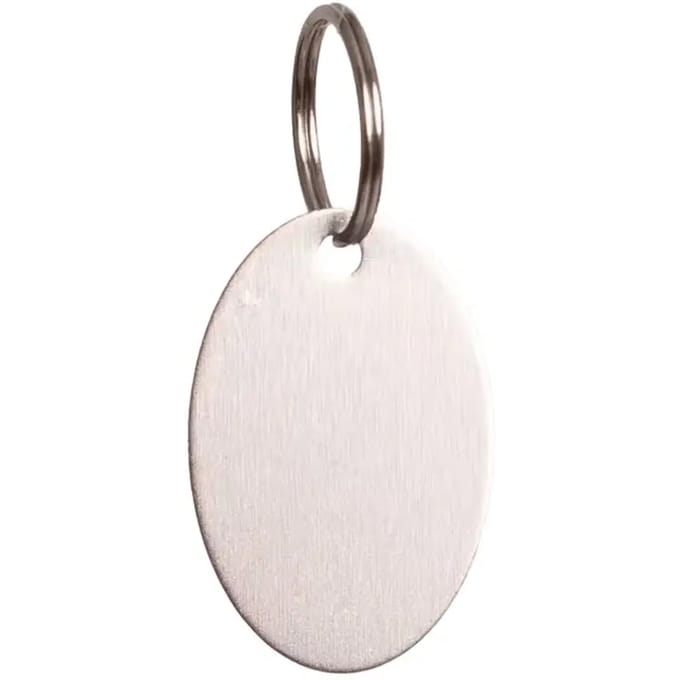 Grooming Deluxe - Naamplaatje ovaal size M 3,8 cm zilver