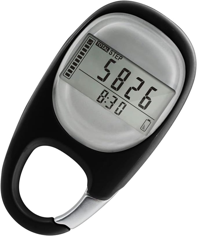 Digitale Stappenteller - 3D Pedometer - Activiteit Meten - Groot Display - 9.7 x 6.9 x 1.9 cm - Zwart