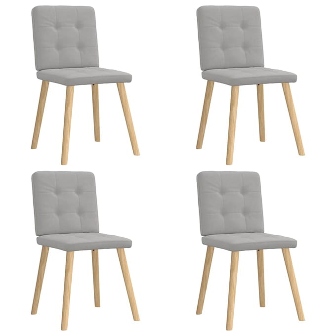 vidaXL Eetkamerstoelen 4 st stof wolk grijs