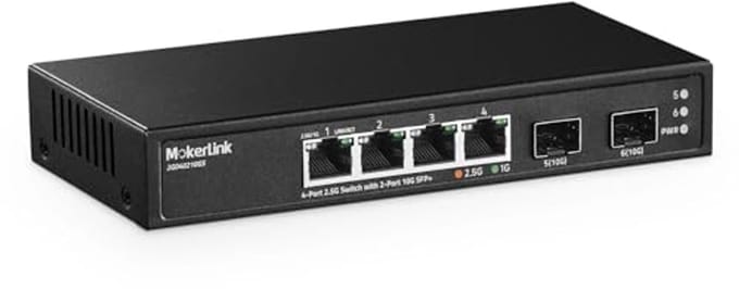 4-poorts 2.5G Ethernet Switch met 10G SFP+ slot - Onbeheerd, Stil en Compact
