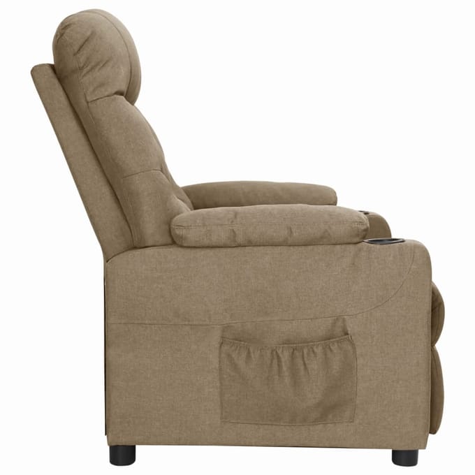 vidaXL - Fauteuil - verstelbaar - stof - taupe