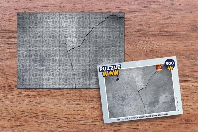 Puzzel Beton - Grijs - Scheur - Legpuzzel - Puzzel 500 stukjes