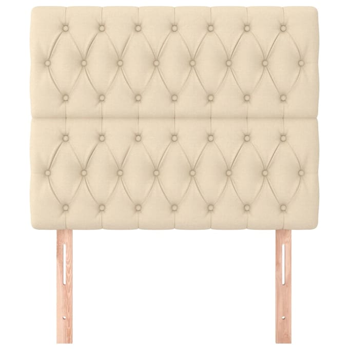 vidaXL - Hoofdbord - crème - 100x7x118/128 - cm - stof