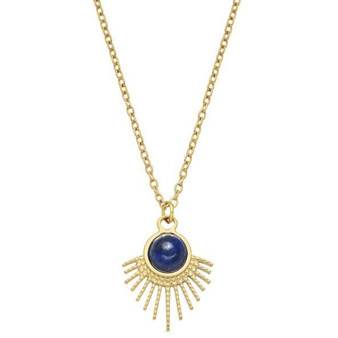 Luxenter Ketting van natuurlijk lapis lazuli met 18-karaats geelgouden afwerking - Ankyo