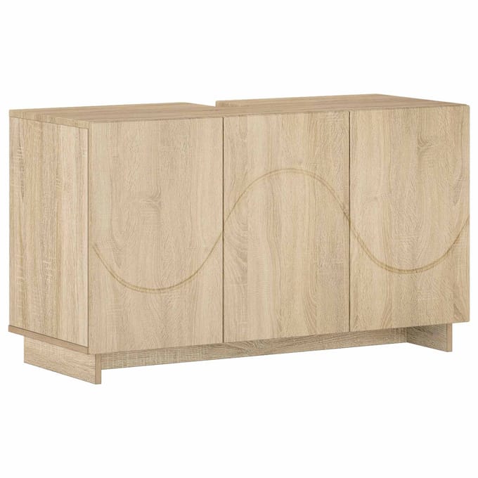 vidaXL - Badkamerkast - set - 3 - st - Sonoma - Eiken - Bewerkt - hout