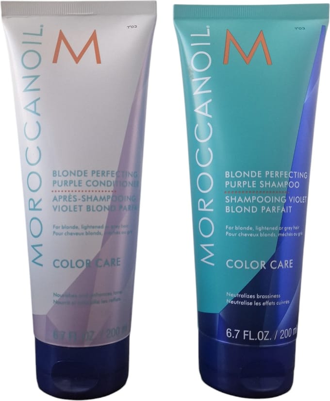 Moroccanoil Blonde Perfecting Purple Due Shampoo 200ml + Conditioner 200ml