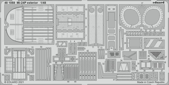 Eduard Modelbouwpakket Militaire voertuigen - 481058 Exterior for Mi-24P - Plastic - 1:48 - Modelbouw