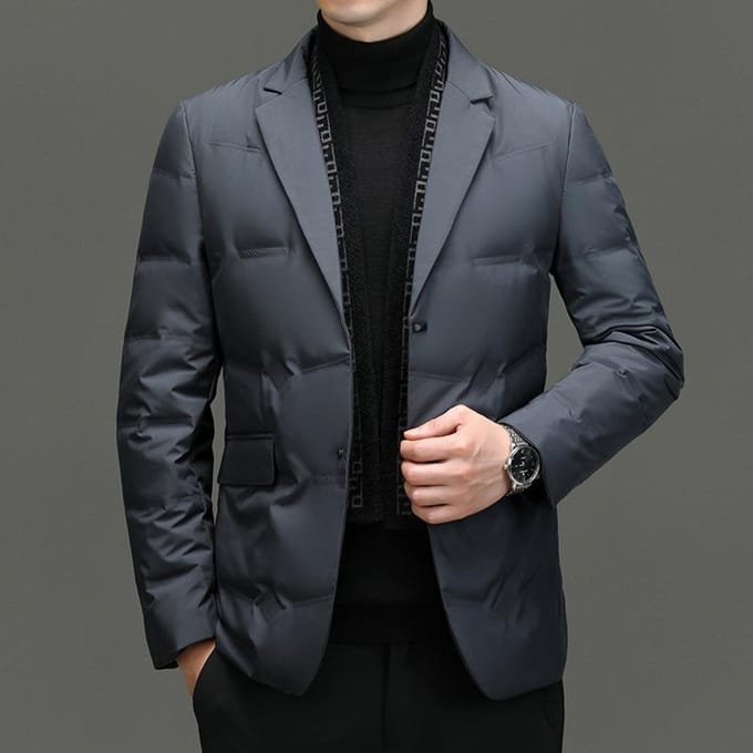 Heren Donsjack 90 Witte Eendendons Sjaalkraag Pakstijl Jong en Middelbaar Casual Lichtgewicht Dons Herenjack 4XL