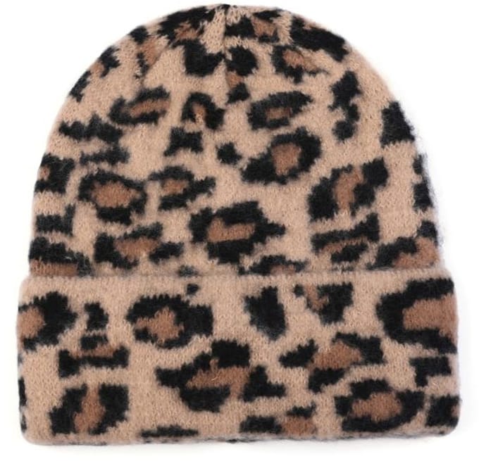 Luipaard winter muts- Camel