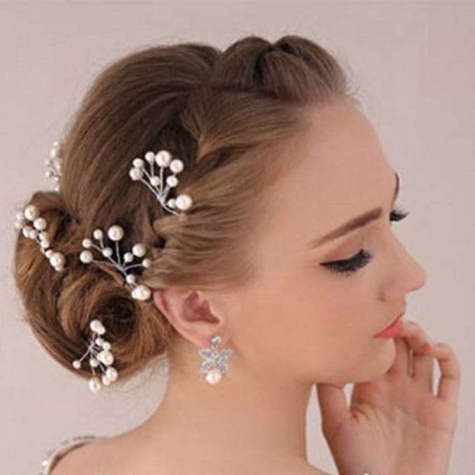 *** Hairpins - Parelmoer/Kleurige Parels - 3 Stuks - van Heble® ***