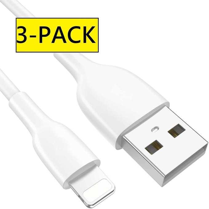 3x USB Kabel 2 Meter - Geschikt voor iPhone - Oplader - 12W Snelladen - 480 MBps Data Overdracht