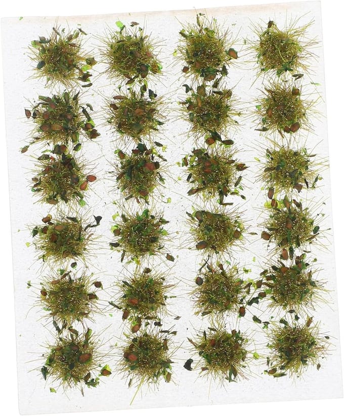 Modelgras Tuft Clusters - Kunstmatige Vegetatie - Modelbouw Landschap - Zelfklevende Basis - 1 cm - Groen