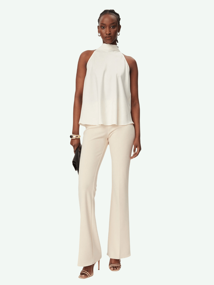top handed witte vrouw creme