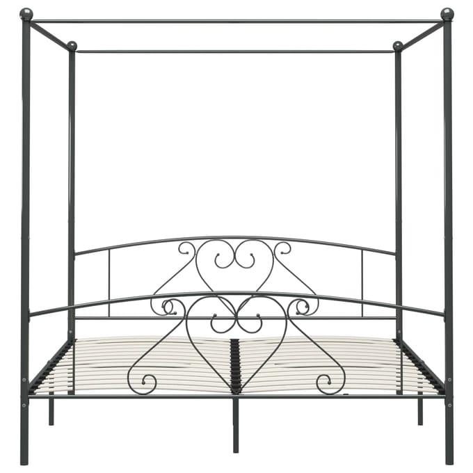 vidaXL - Hemelbedframe - metaal - grijs - 180x200 - cm
