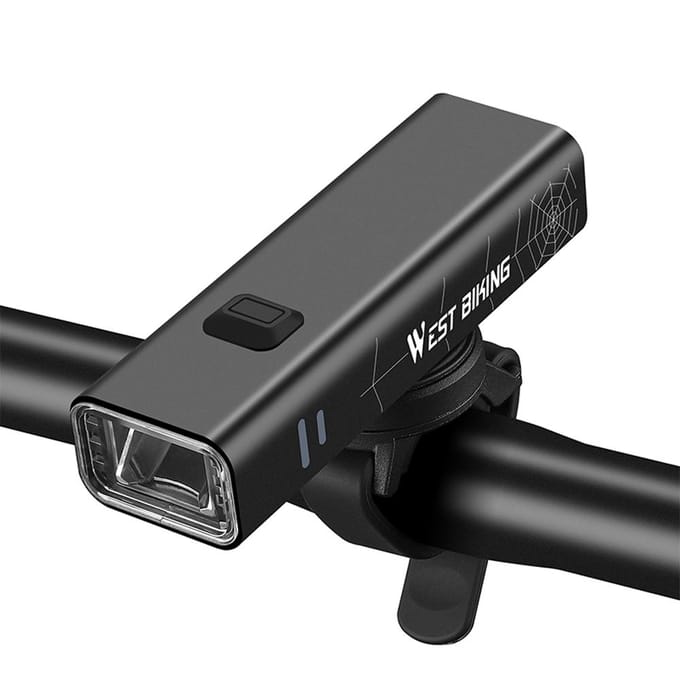 Feu de vélo en alliage d'aluminium haute luminosité, éclairage de vélo rechargeable USB à haute luminosité, éclairage de route étanche Type B-800lm noir