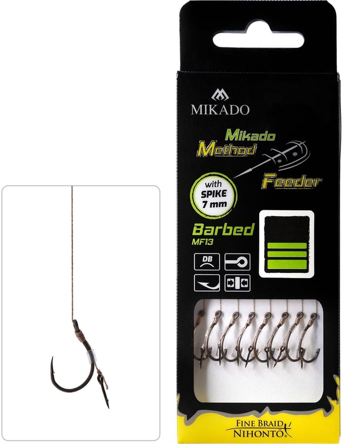 Method Feeder Onderlijn met Spike – Haak 4 – 0,16 mm – 10 cm – 8 Stuks – Mikado