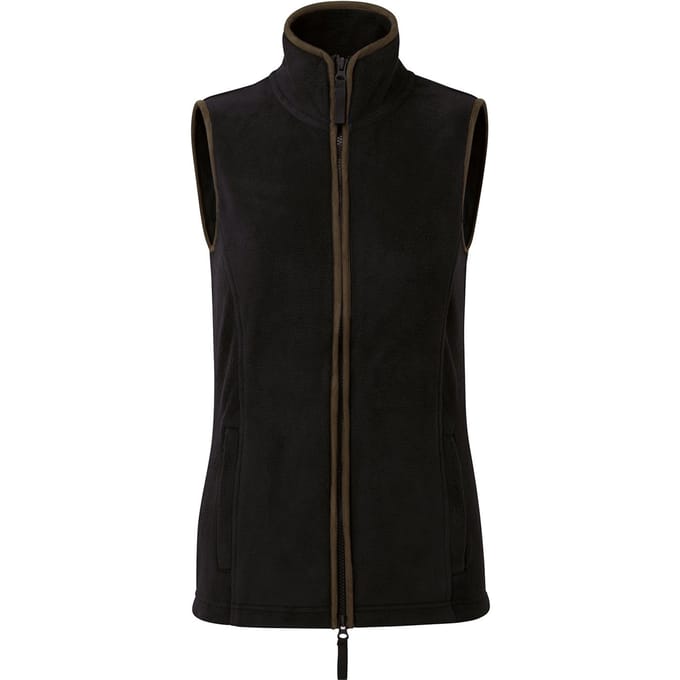 Premier Dames/dames Artisan Fleece Gilet (Zwart/Bruin)