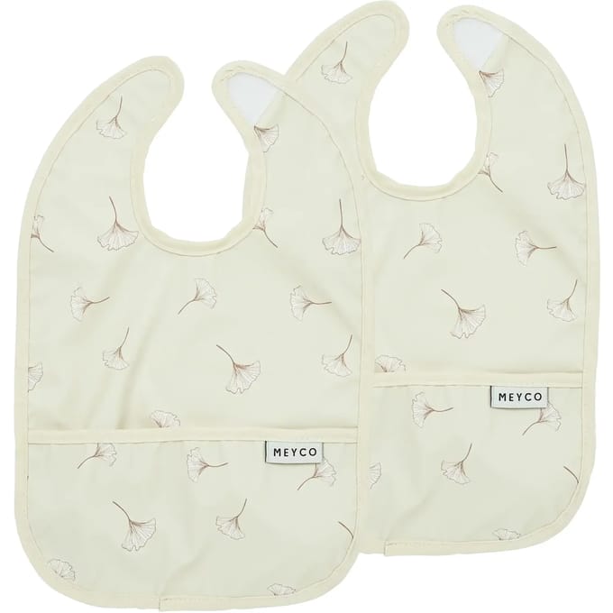 Meyco Baby Ginkgo slab met opvangbakje - 2-pack - soft sand