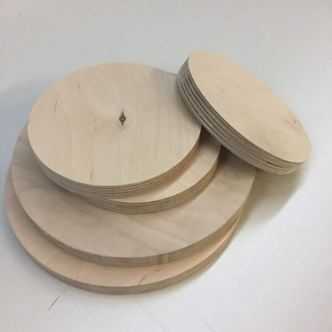 Houten Plaat - Multiplex Rond - Hobby Projecten - Weerbestendig Verlijmd - 18mm Dik - Natuurlijk Hout