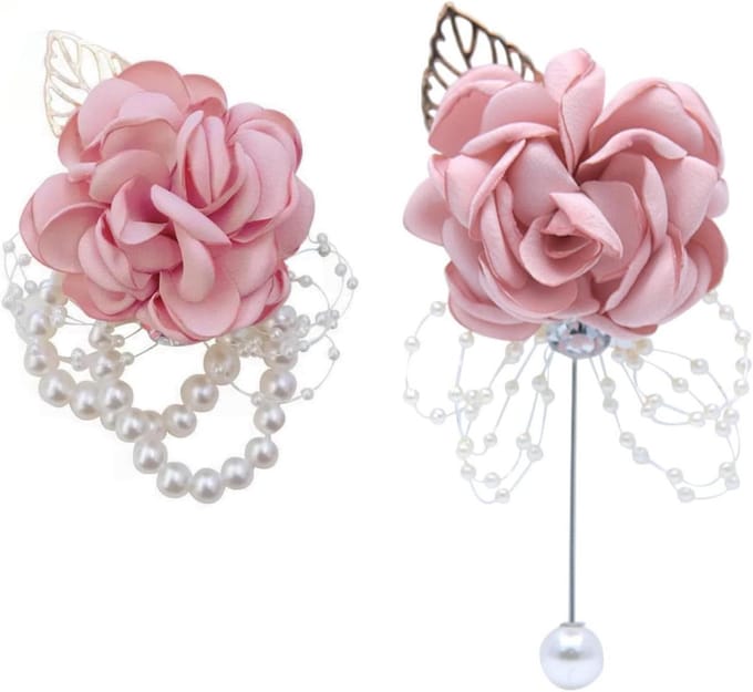 Pols Corsages - Bruiloft Accessoires - Feestelijke Decoratie - Met Parelband - 2 Stuks - Wit