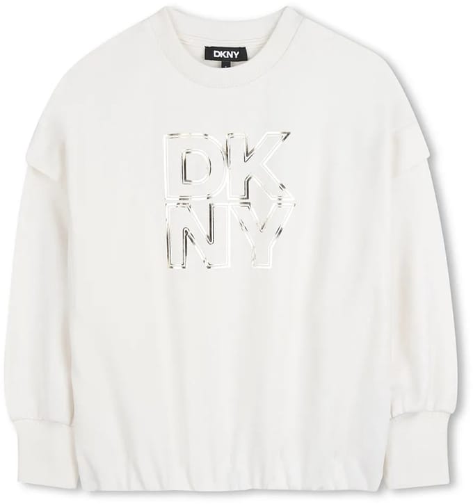 Dkny D62615 Sweatshirt Wit 8 Years Meisje
