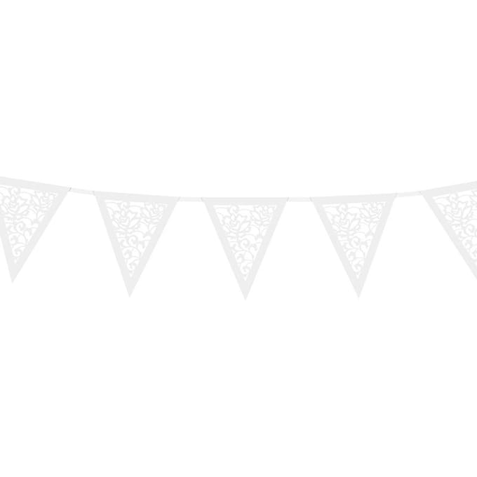 PartyDeco - Papieren slinger, pearl white, 19.5 cm x 3 m.