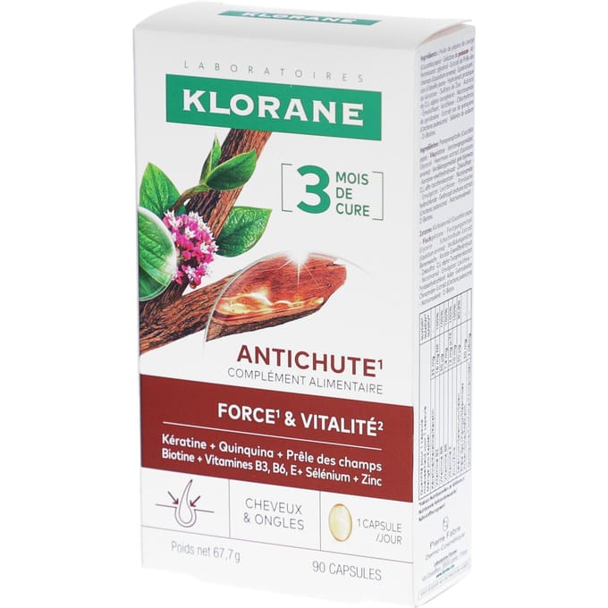 Klorane Kinine Tegen Haaruitval Kracht En Vitaliteit 90 Capsules