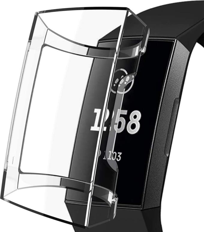 Screenprotector + Hoesje geschikt voor Fitbit Charge 4 - Transparant Volledige Bescherming