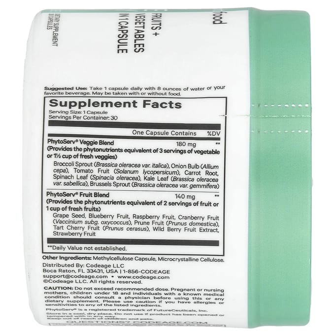 Vijf Per Dag, Fruit + Groente, 1 Capsule, 30 Capsules