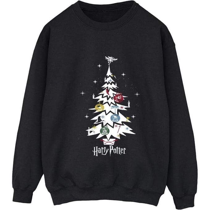 Harry Potter Dames/Dames Kerstboom Sweatshirt (Zwart)