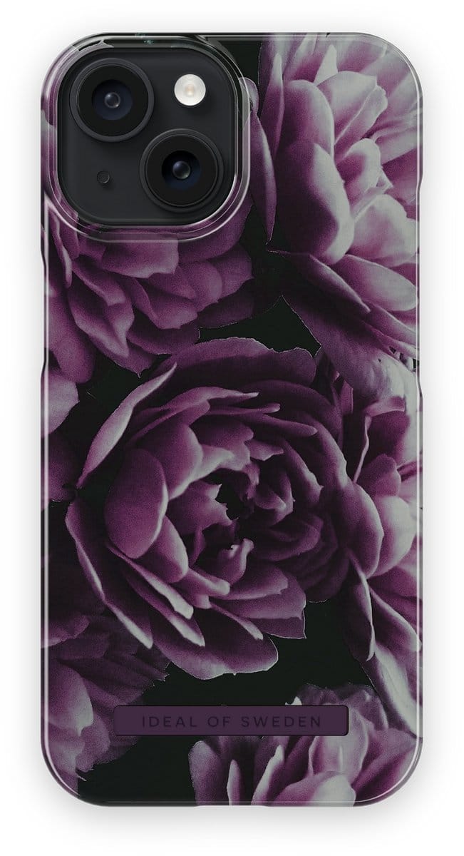 iDeal of Sweden Printed Case geschikt voor Apple iPhone 15 Deep Purple Bloom