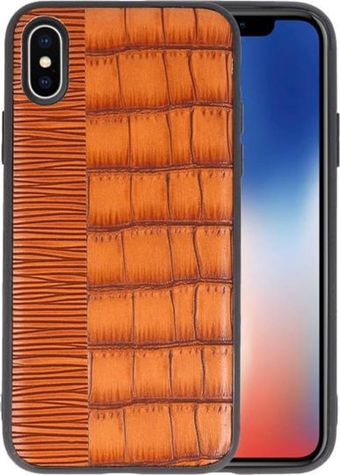 Croco Bruin hard case hoesje voor Apple iPhone X
