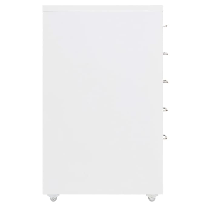 vidaXL - Ladeblok - verrijdbaar - 28x41x69 - cm - metaal - wit