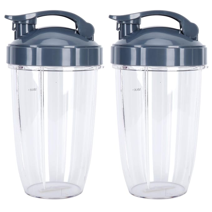 24OZ Transparante Blenderbeker Container Deksel Set Vervanging Geschikt voor 600W 900W Sapcentrifuge gray